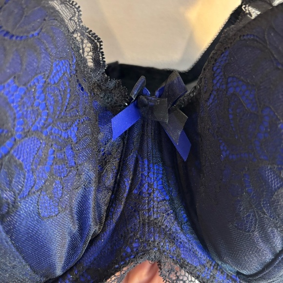 ELOMI Sz 38I Bra Anushka Electric Blue Lace Overlay Adjustable Underwire NEW - Picture 4 of 12
